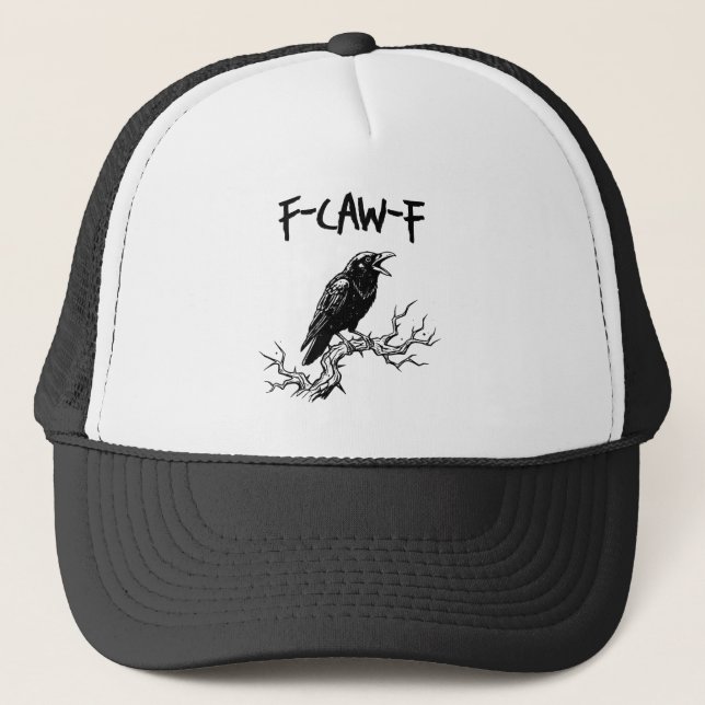 F-Caw-F Kråka Raven Pun Keps (Framsida)