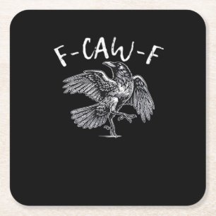 F-Caw-F Kråka Retro Klassiker Underlägg Papper Kvadrat