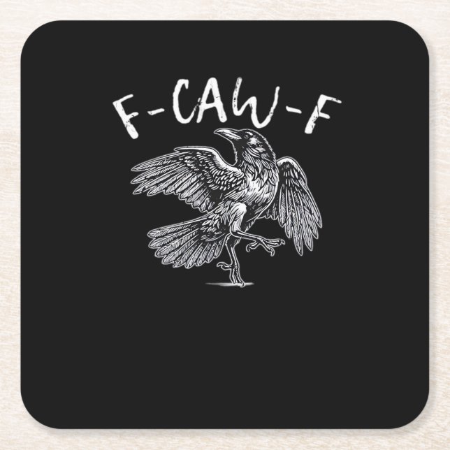 F-Caw-F Kråka Retro Klassiker Underlägg Papper Kvadrat (Framsidan)