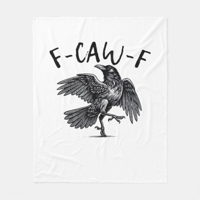 F Caw F Kråka Retro Klassisk Stil Fleecefilt (Framsidan)