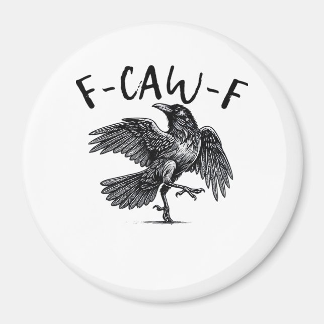 F Caw F Kråka Retro Klassisk Stil Magnet (Framsidan)