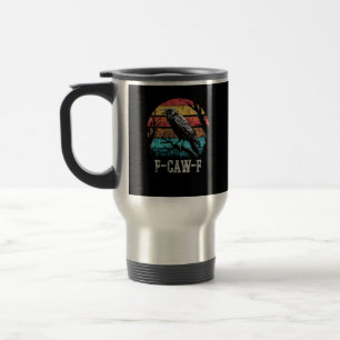 F-Caw-F Kråka Retro Solnedgång Puns Rolig Fågel Kr Resemugg