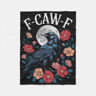 F-caw-f Kråka Shirt Gothic Raven Caw Caw Tee for H Fleecefilt