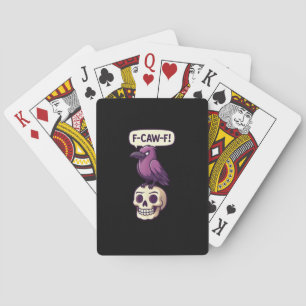 F-Caw-F Kråka Skalle Halloween Humor Grafisk Desig Casinokort