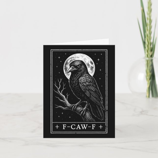 F-caw-f-Kråka Tarot Card Funny Gothic Halloween Vi Kort (Framsida)
