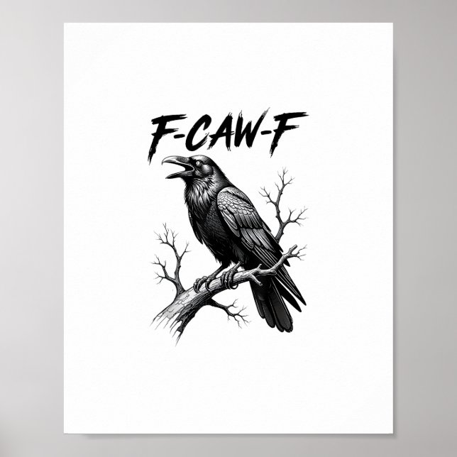F Caw F Kråkälskare Raven Meme Klassisk Stil Poster (Framsidan)