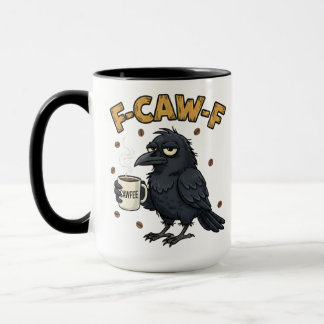 F-CAW-F Kråkmugg | Rolig F Caw F Kaffemugg