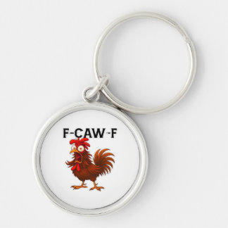 F-Caw-F Kyckling Classic Rund Silverfärgad Nyckelring