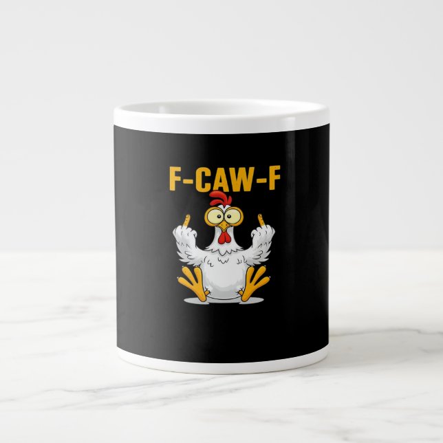 F-Caw-F-Kyckling Essential Rolig Trendig Jumbo Mugg (Framsidan)
