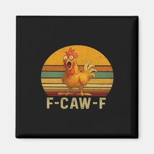 F-Caw-F Kyckling Essential Vintage Grafik Magnet