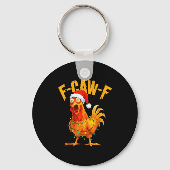 F-caw-f Kyckling Fcawf Kyckling Julbelysning Sant Nyckelring (Framsida)