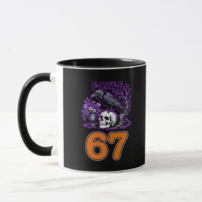 F-Caw-F Kyckling Halloween Klassisk Rolig Trendig Mugg (Vänster)