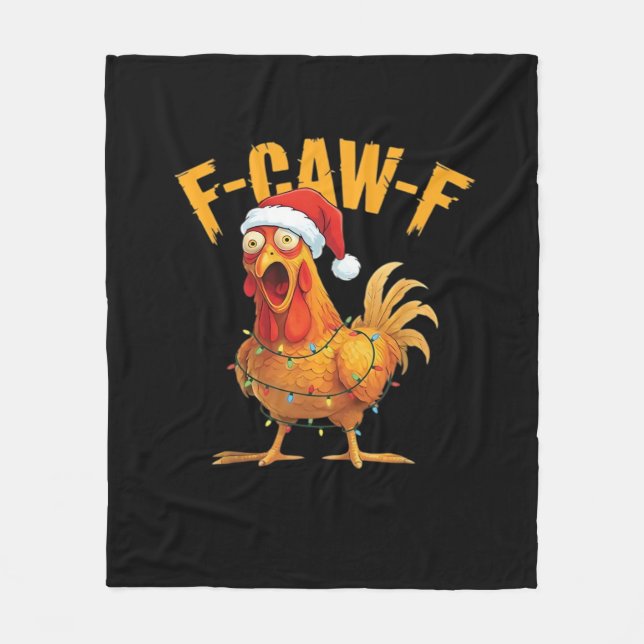 F-Caw-F Kyckling Julviktig Fleecefilt (Framsidan)