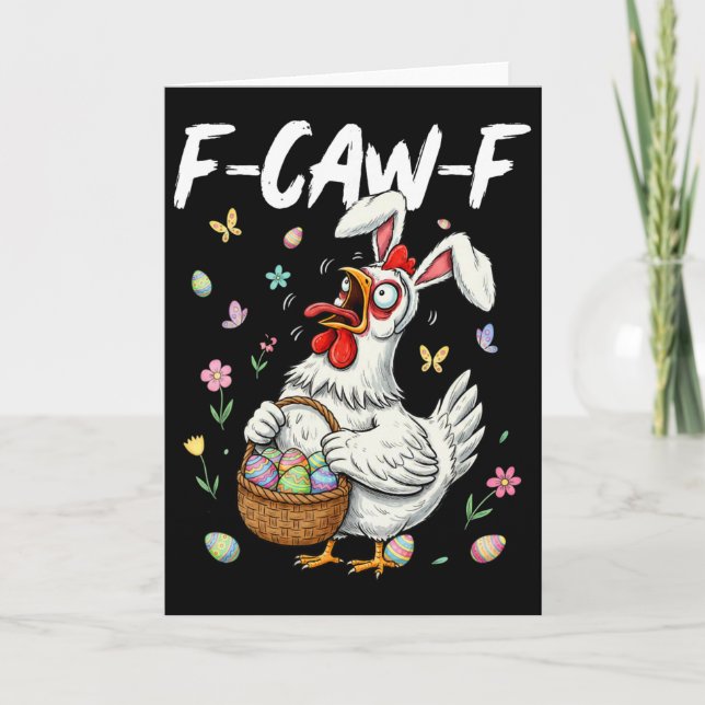 F-caw-f Kyckling Kanin Tupp Meme Rolig Påsk Da Kort (Framsida)