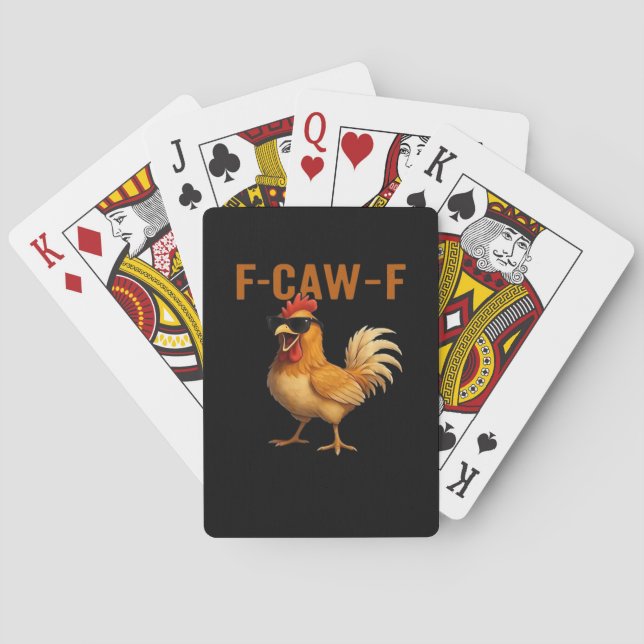 F-Caw-F Kyckling Klassisk Estetisk Design Casinokort (Baksidan)