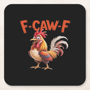 F-Caw-F Kyckling Klassisk Kreativ Stil Underlägg Papper Kvadrat