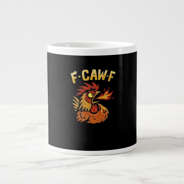 F-Caw-F-Kyckling Klassisk Minimal Ren Jumbo Mugg (Framsidan)