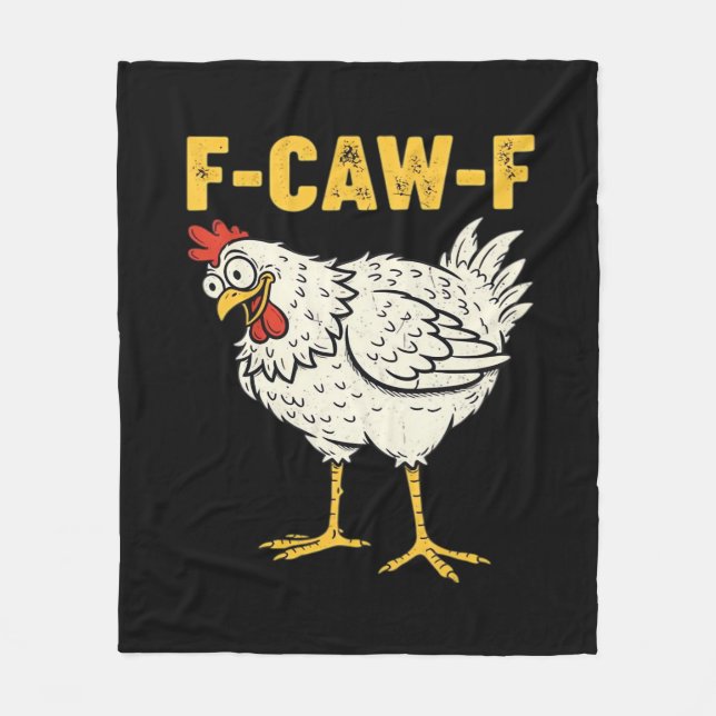 F-Caw-F Kyckling Klassisk Retro Cool Fleecefilt (Framsidan)