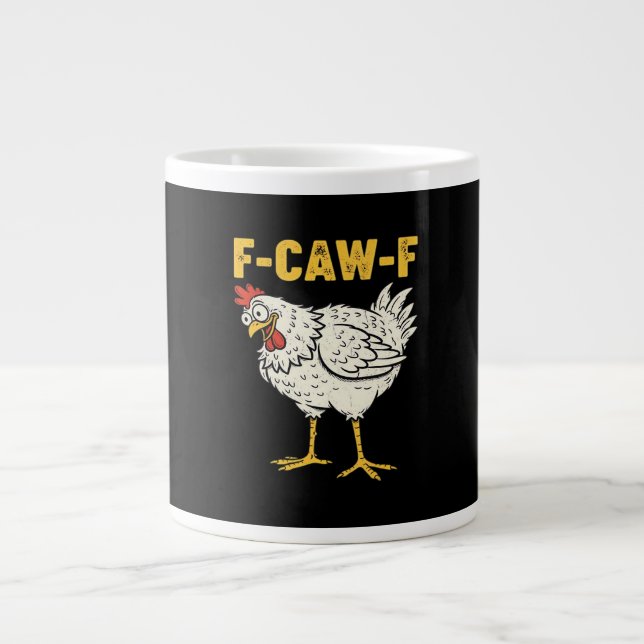 F-Caw-F Kyckling Klassisk Retro Cool Jumbo Mugg (Framsidan)