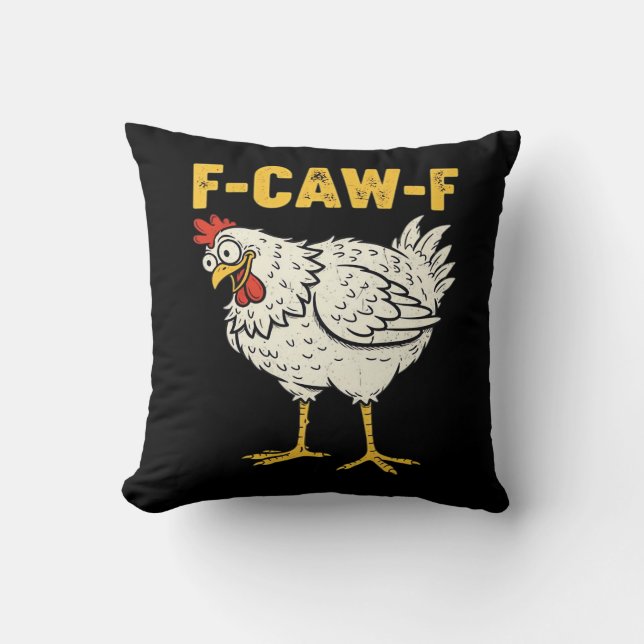 F-Caw-F Kyckling Klassisk Retro Cool Kudde (Framsida)