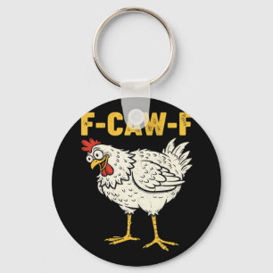 F-Caw-F Kyckling Klassisk Retro Cool Nyckelring