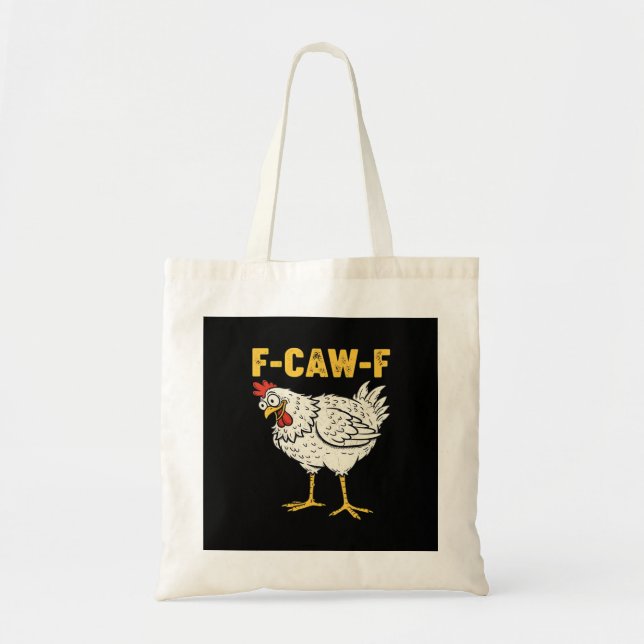 F-Caw-F Kyckling Klassisk Retro Cool Tygkasse (Framsidan)