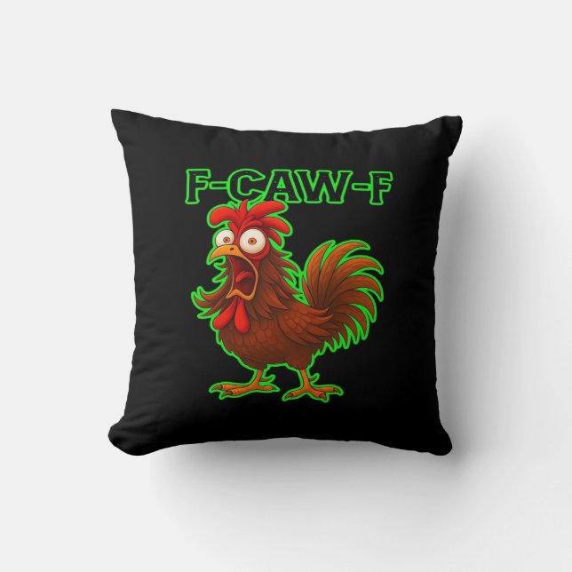 F-Caw-F Kyckling Klassisk Retro Grafik Kudde (Framsida)