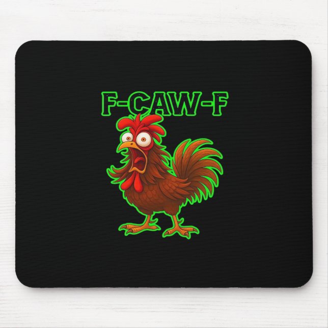 F-Caw-F Kyckling Klassisk Retro Grafik Musmatta (Framsidan)
