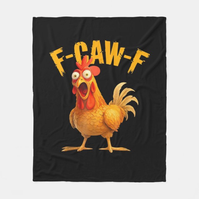 F-Caw-F Kyckling Klassisk Retro Stil Fleecefilt (Framsidan)