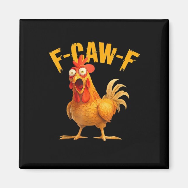 F-Caw-F Kyckling Klassisk Retro Stil Magnet (Framsidan)