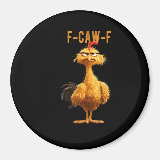 F-Caw-F Kyckling Klassisk Retro Stil Magnet (Framsidan)
