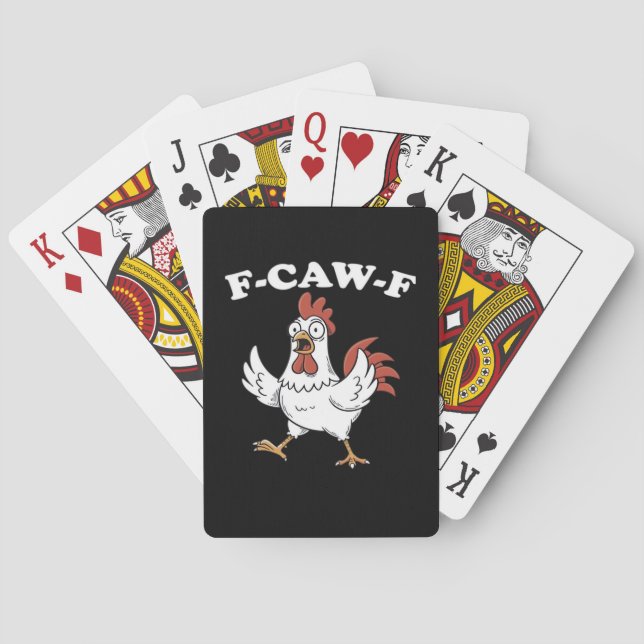 F-Caw-F Kyckling Klassisk Rolig Trendig Casinokort (Baksidan)