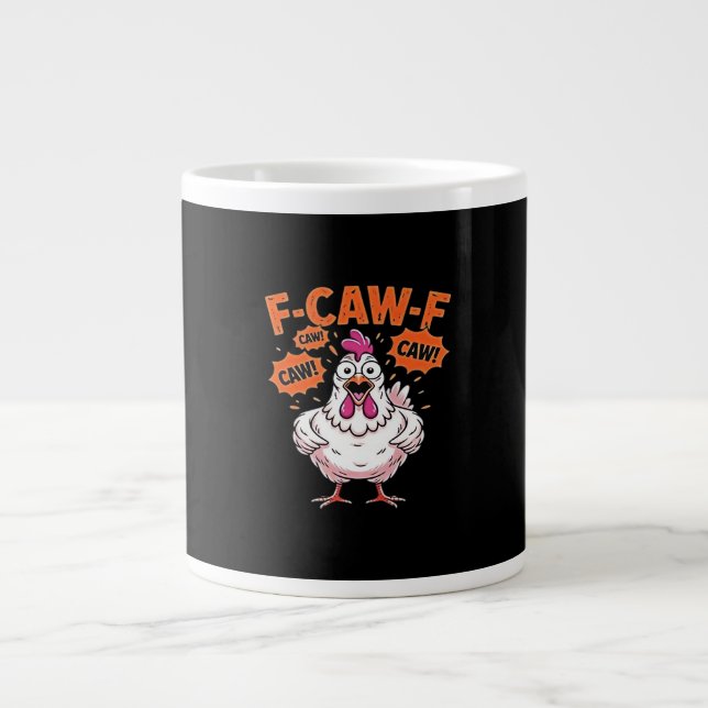 F-Caw-F Kyckling Klassiskt Cool Unik Jumbo Mugg (Framsidan)