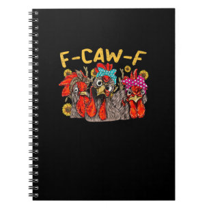 F-Caw-F Kyckling T-Shirt Män Kvinnor Rolig F-Caw-F Anteckningsbok