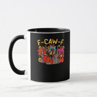 F-Caw-F Kyckling T-Shirt Män Kvinnor Rolig F-Caw-F Mugg