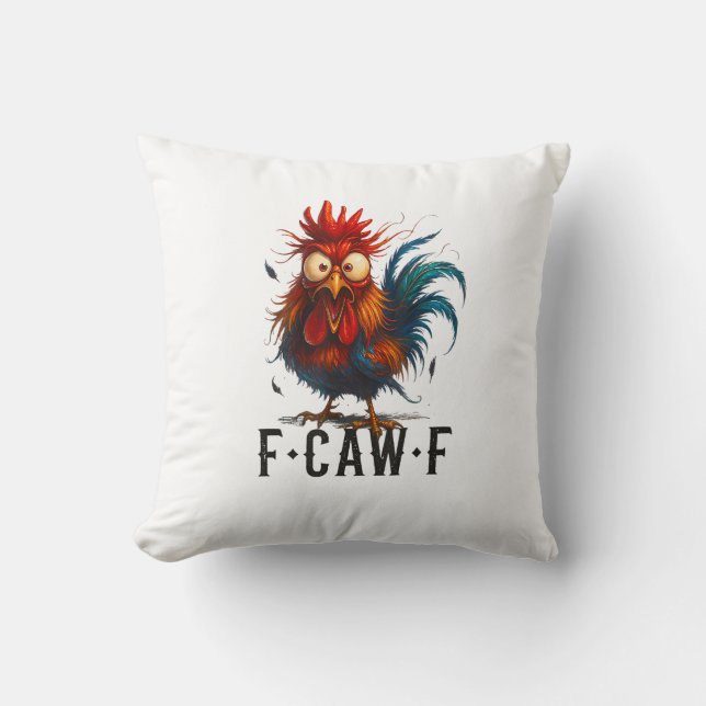 F-Caw-F Kyckling Tupp Roligt Meme Kudde (Framsida)