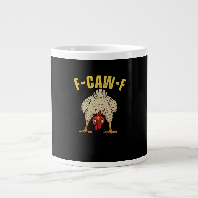 F-Caw-F-Kyckling Väsentlig Konstgrafisk Jumbo Mugg (Framsidan)