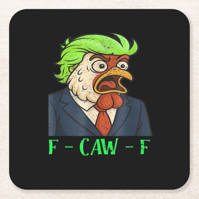 F-Caw-F Kyckling Viktig Enkel Ren Underlägg Papper Kvadrat (Framsidan)
