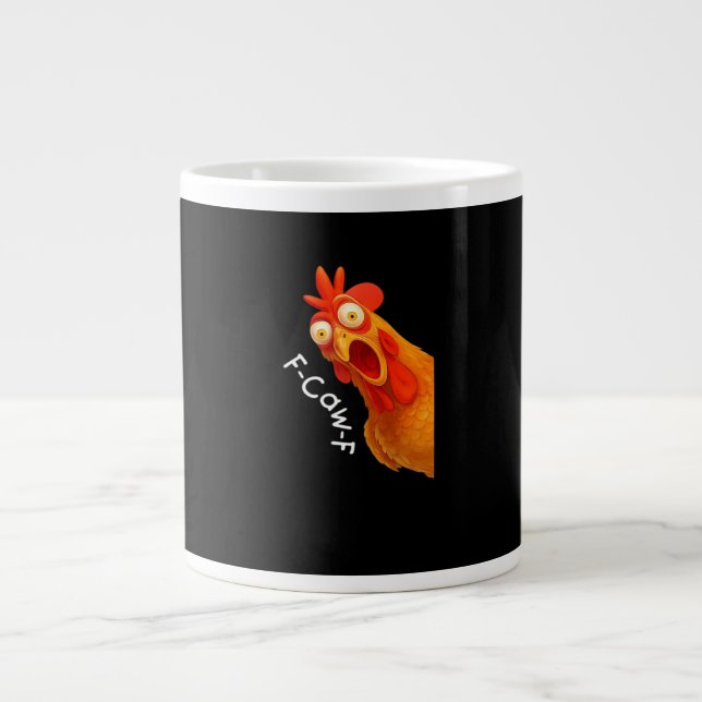 F-Caw-F Kyckling Viktig Minimal Ren Jumbo Mugg (Framsidan)