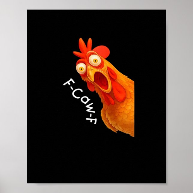 F-Caw-F Kyckling Viktig Minimal Ren Poster (Framsidan)