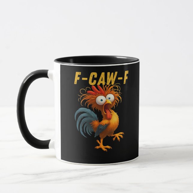 F-Caw-F Kyckling Viktig Rolig Design Mugg (Vänster)