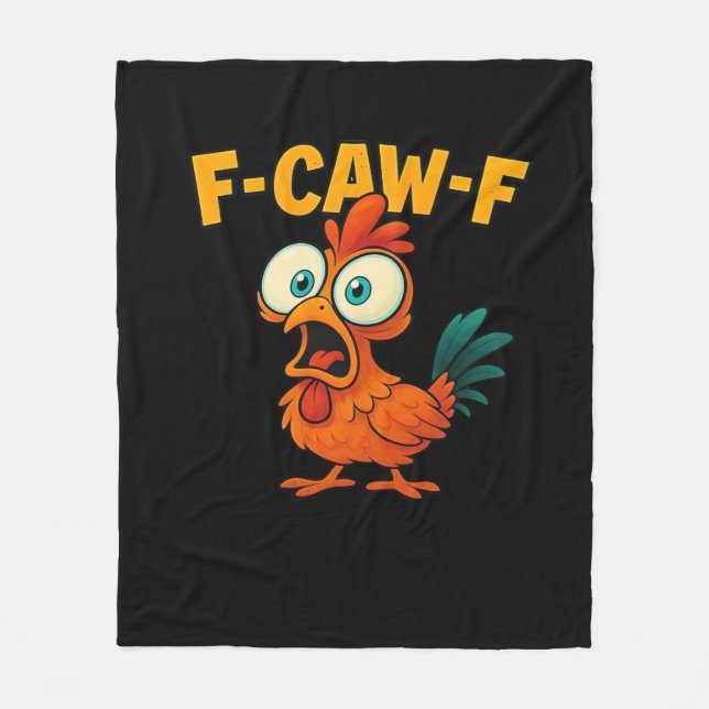 F-Caw-F Kyckling Viktigt Roligt Trendigt Fleecefilt (Framsidan)