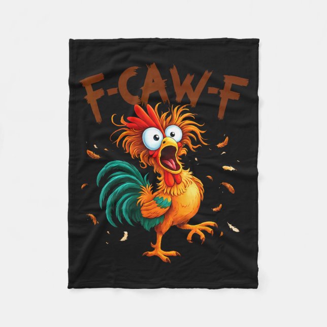 F-caw-f Kycklingcitat Tupp Fcawf Roligt Fawk Off Fleecefilt (Framsidan)
