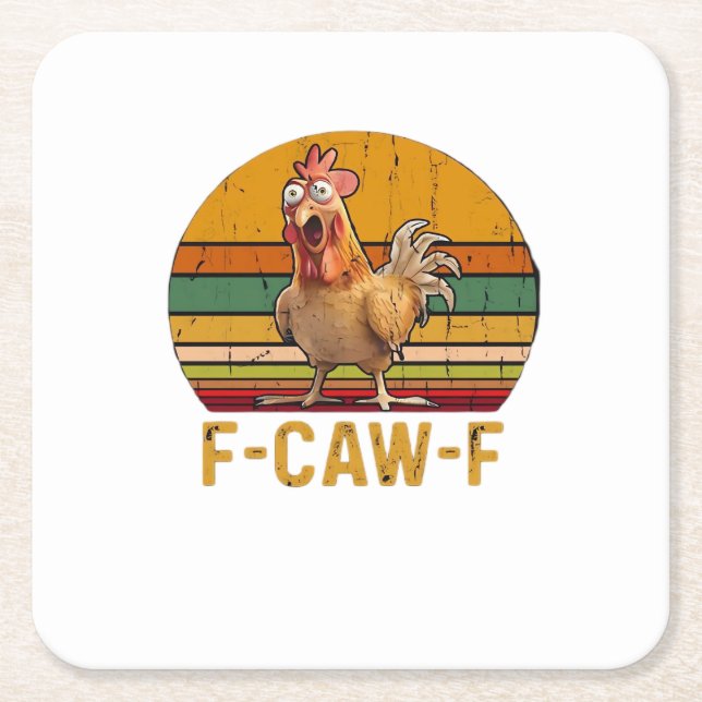 F-Caw-F Kycklinghumor Essential Minimal Rent Underlägg Papper Kvadrat (Framsidan)