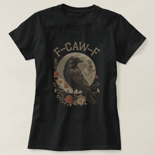 F-Caw-F Lusy Gothic Raven Design T Shirt (Design framsida)