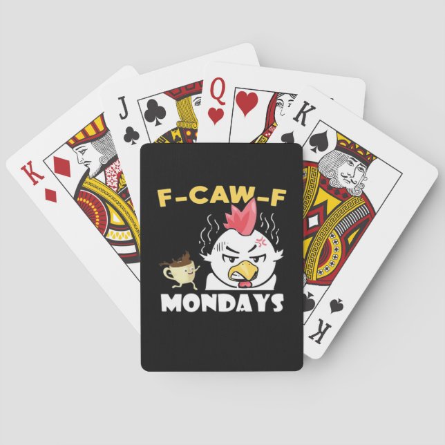 F-Caw-F måndagar Klassisk Minimal Ren Casinokort (Baksidan)