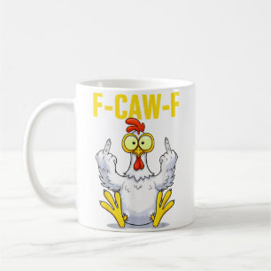 F-Caw-F Meme Rolig Kyckling Puns Tupp Kaffemugg