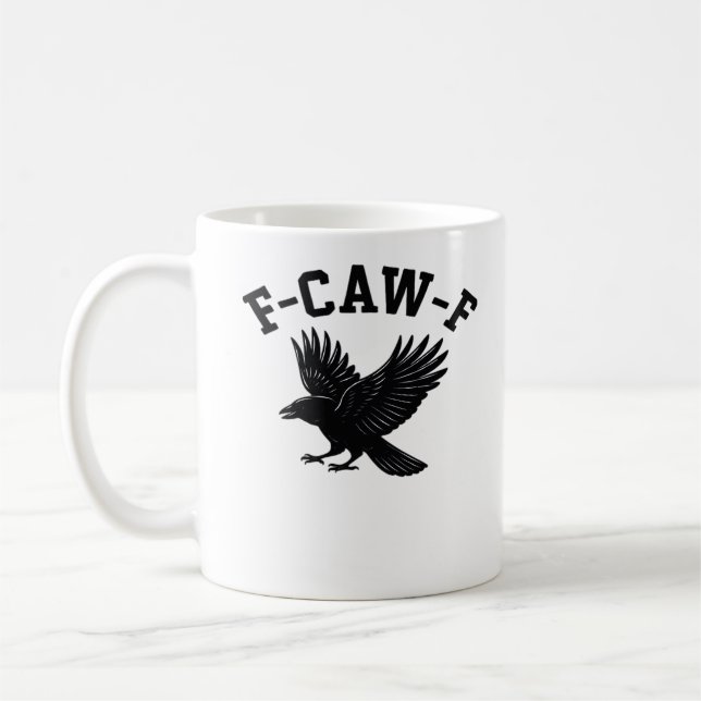 F-Caw-F Meme Roligt Trendigt Kaffemugg (Vänster)