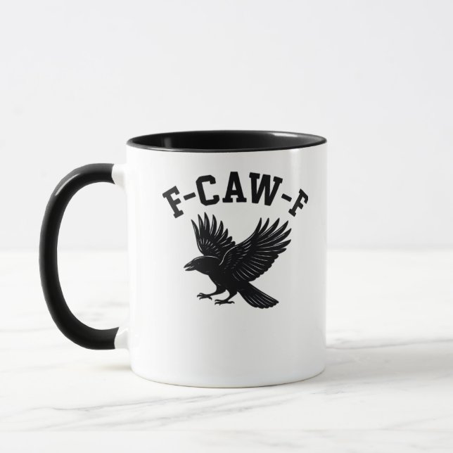 F-Caw-F Meme Rollig Trendig Mugg (Vänster)