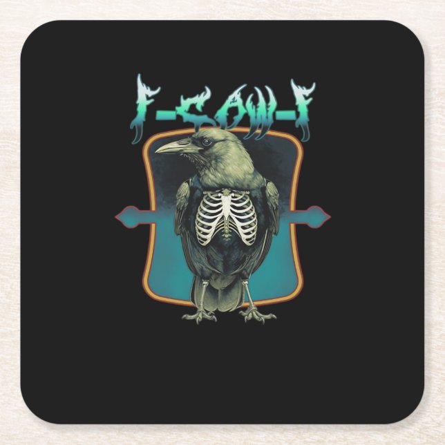 F-Caw-F Minimal Design Underlägg Papper Kvadrat (Framsidan)